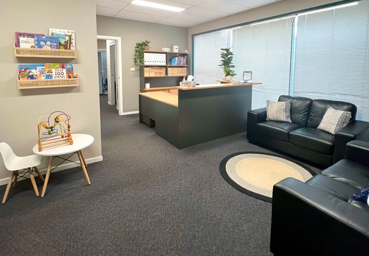 The Speech and Language Practice's friendly and welcoming reception area for children and adults alike.