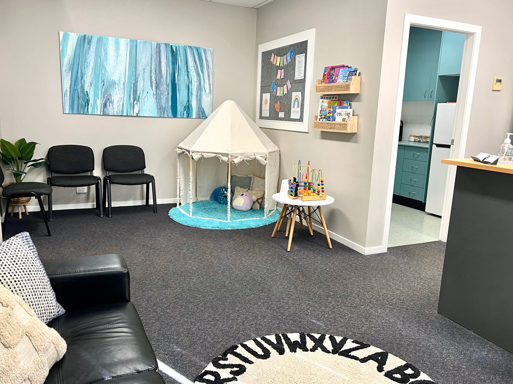 Our therapy rooms are designed to make you feel at home from the moment you enter, with space for family to relax with a cup of tea while waiting. A play are for children.